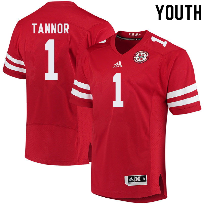Youth #1 Caleb Tannor Nebraska Cornhuskers College Football Jerseys Sale-Red - Click Image to Close
